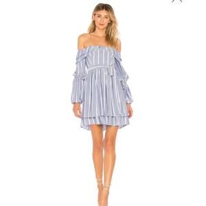 Auteur Revolve Linda Dress‎ Off the Shoulder A-Line Striped Women's Size XS NWT